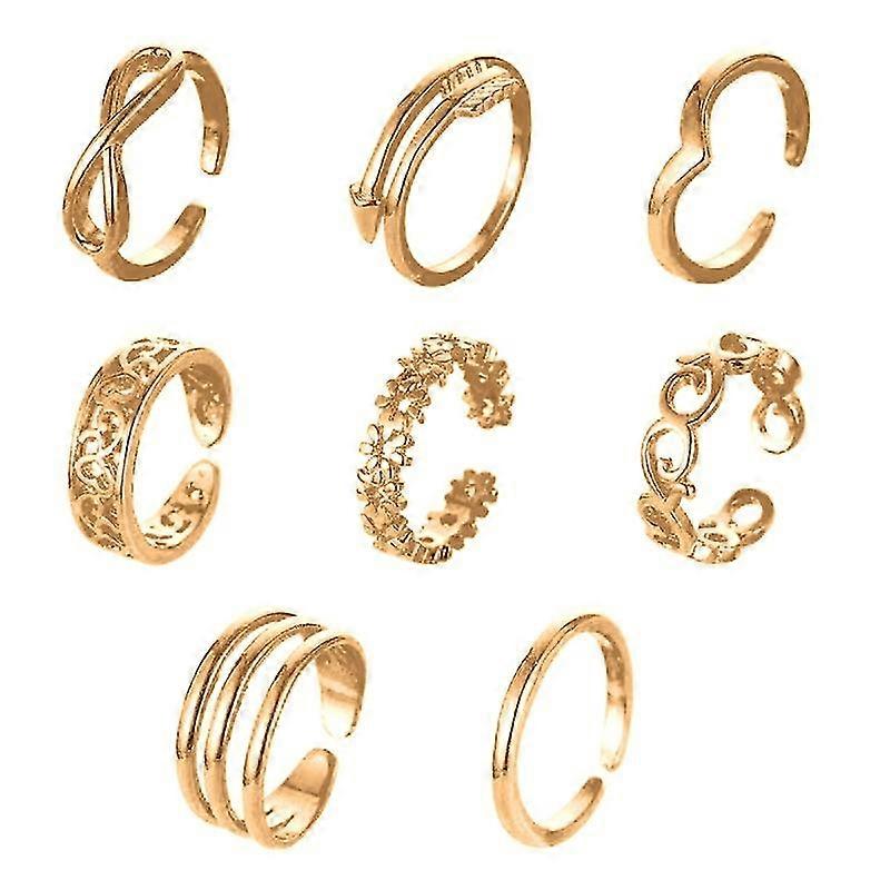 Open Toe Ring Set Adjustable Toe Rings For Women Summer Beach