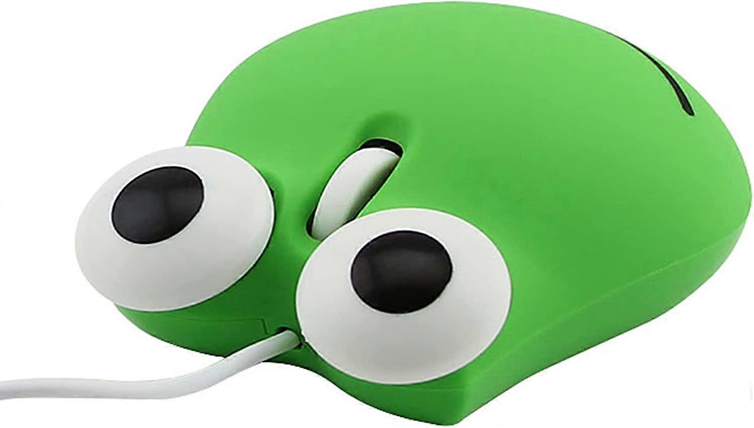 USB Wired Mouse, Kids Wired Small Computer Mouse, Cute Animal Frog Shape Wired Computer Mouse, Wired Mouse, Laptop-Green