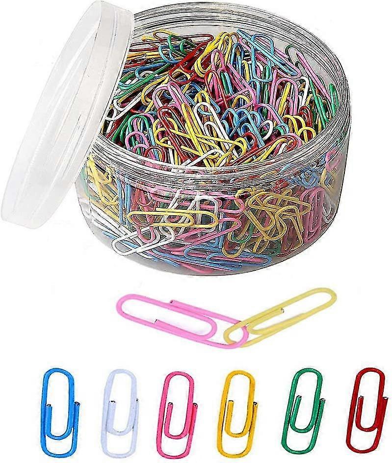 500 Medium Paper Clips 33mm/1.3" Colored Paper Clips