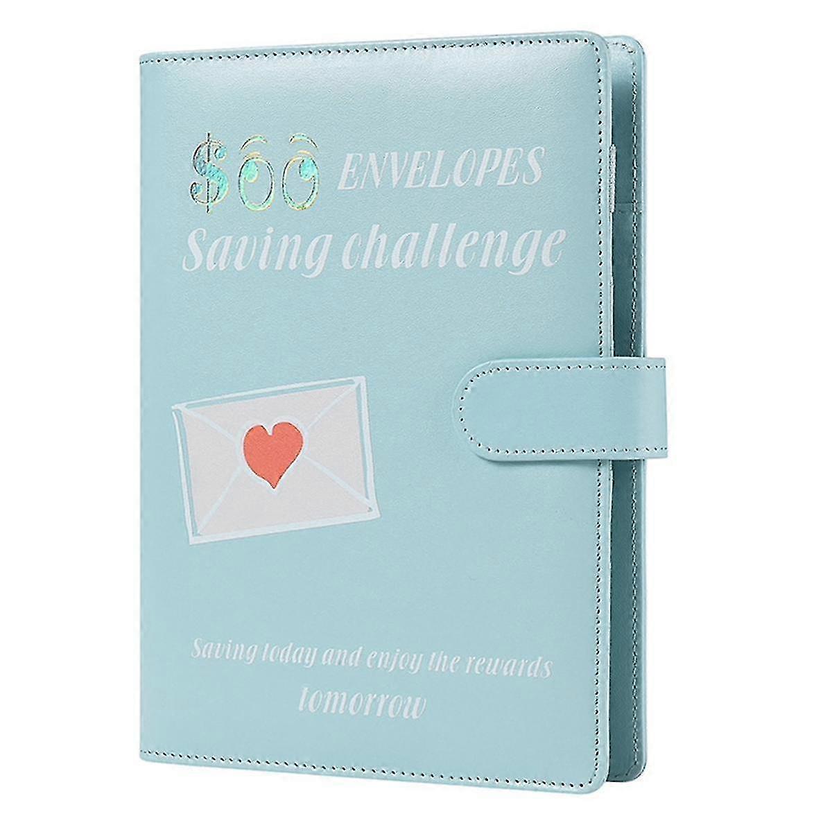 100 Envelopes A5 Money Saving Budget Binder with Cash Envelopes -Challenge Book to Save 5,050 Valentine'S Day Blue