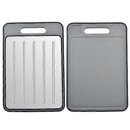 Multifunctional Double Sided Cutting Board Grinding Garlic With Sharpener (grey)