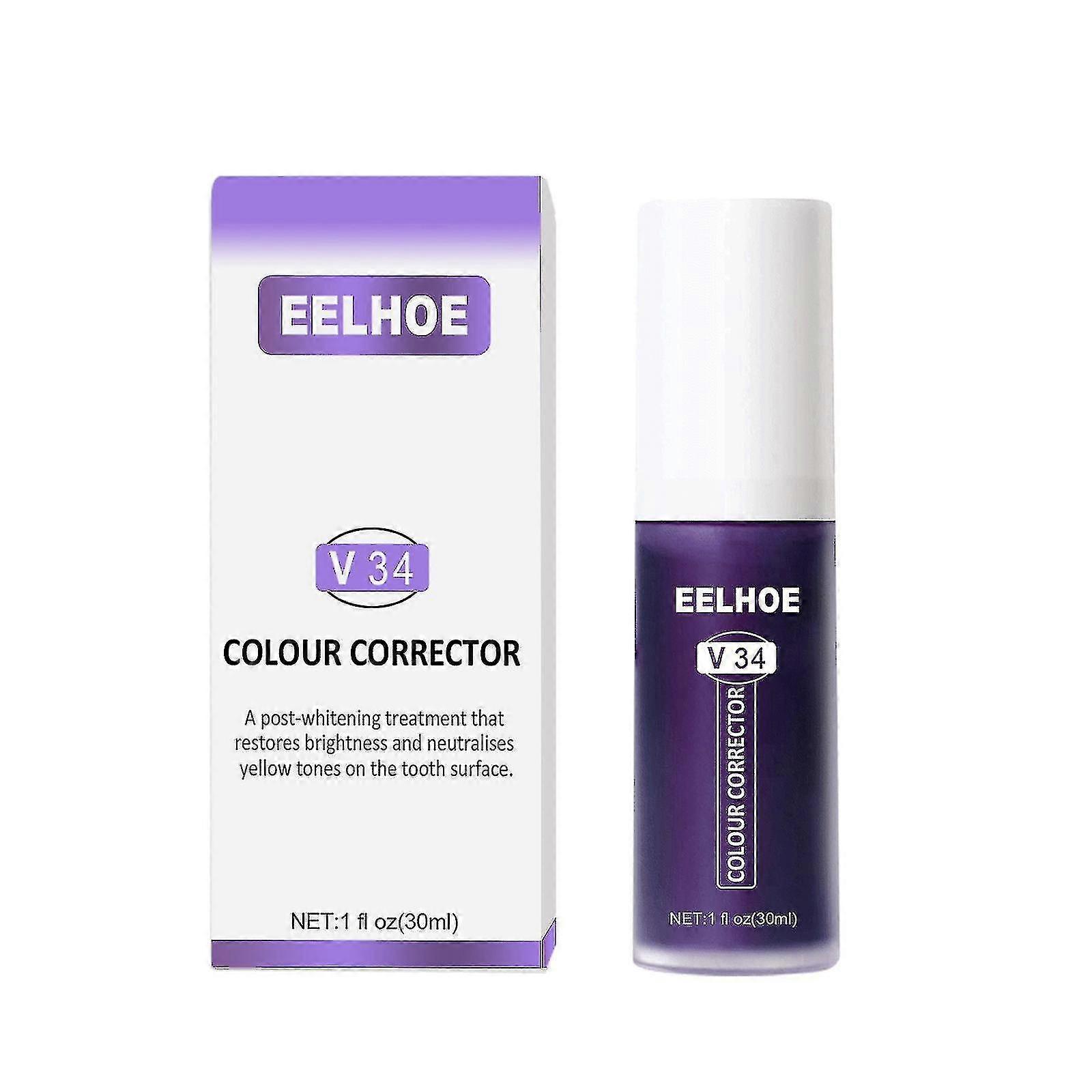 V34歯磨き粉修理歯磨き修理口腔洗浄パープルオレンジ歯磨き粉は白く眩しく、歯の汚れを取り除きます