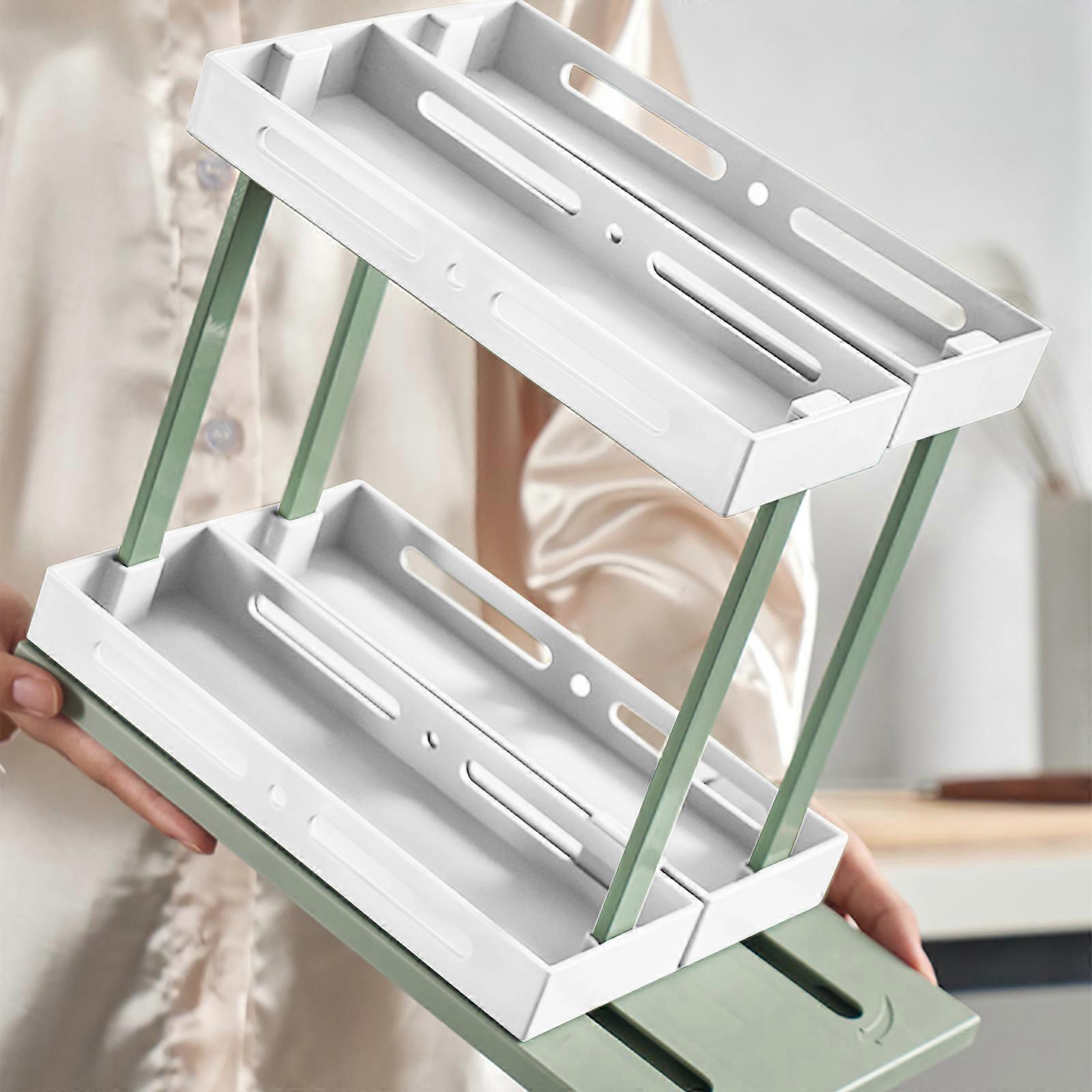 Rotatable Kitchen Storage Shelf Rack Creative Spice Racks with Punch-free Design