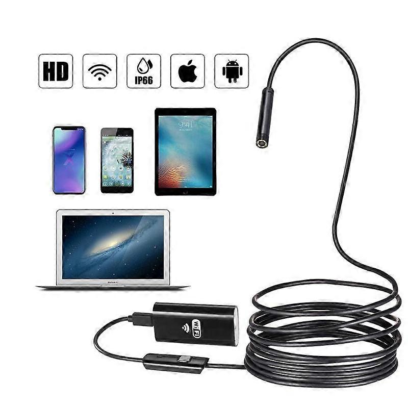 8mm 2/3.5/5M WIFI Endoscope Camera Mini Waterproof Soft Cable Inspection Camera USB Endoscope Borescope IOS Endoscope For Iphone