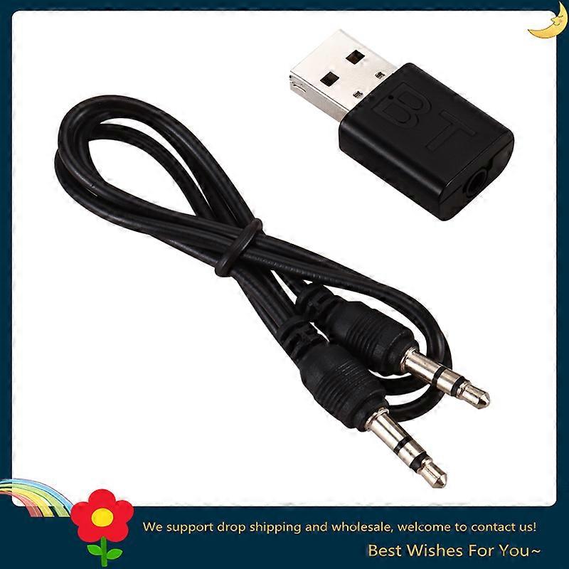 GRWIBEOU New USB Wireless Bluetooth 5.0 Receiver Adapter 3.5mm USB AUX Audio Mono Music Receiver for car TV headset speakers