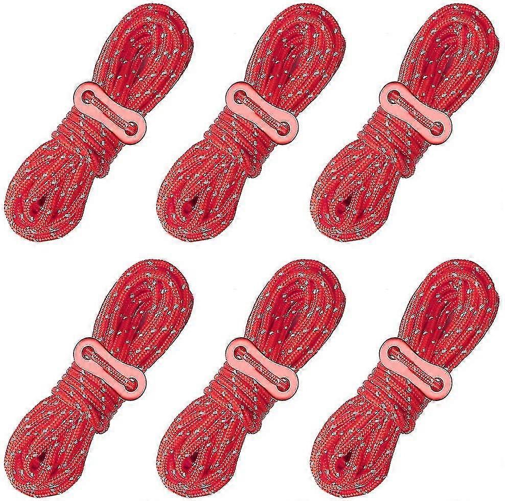 6pcs Reflective Tent Camping Rope