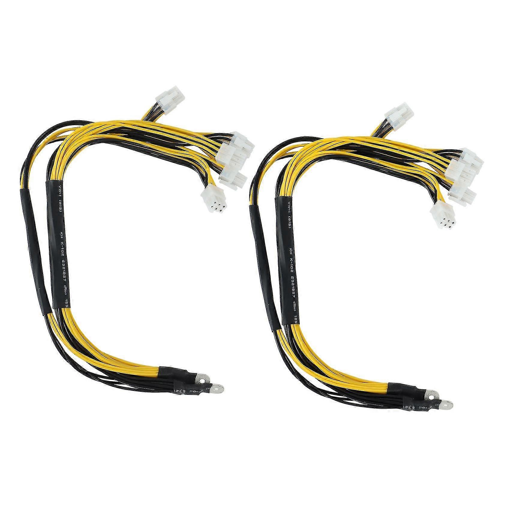 2 Pcs 1200w 1600w Output Wire 6pin Pcie Powers Connector For Bitmain Antminer Apw3 / Apw3+ / Apw3++