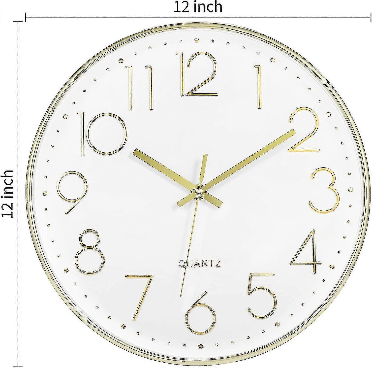 Seinäkello 12 tuuman hiljainen ei rasti seinäkelloa