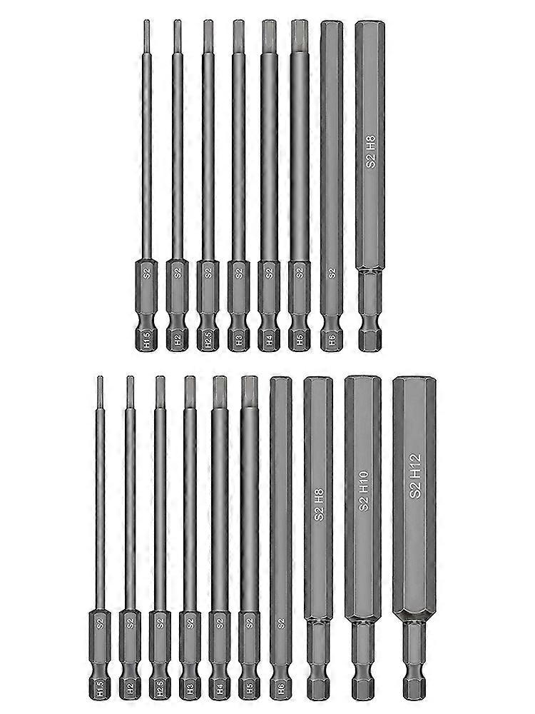 2023 New 8/10pcs Hex Head Allen Wrench Drill Bits Set Metric SAE Magnetic Tip Steel