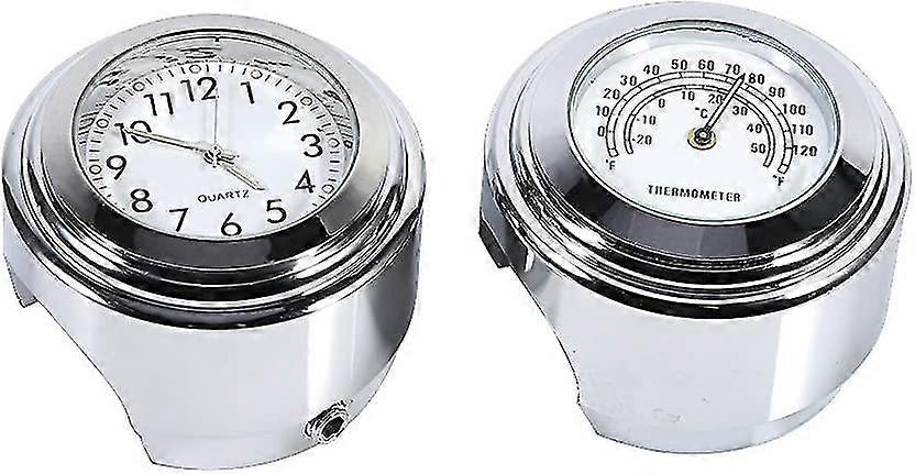 Motorcycle Handlebar Watch, 7/8" Waterproof Motorcycle Handlebar Mount Digital Clock And Thermometer Temp