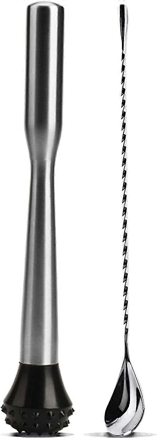 Muddler For Cocktails Bar Spoon With Muddler Stainless Steel Muddler Set For Bartender