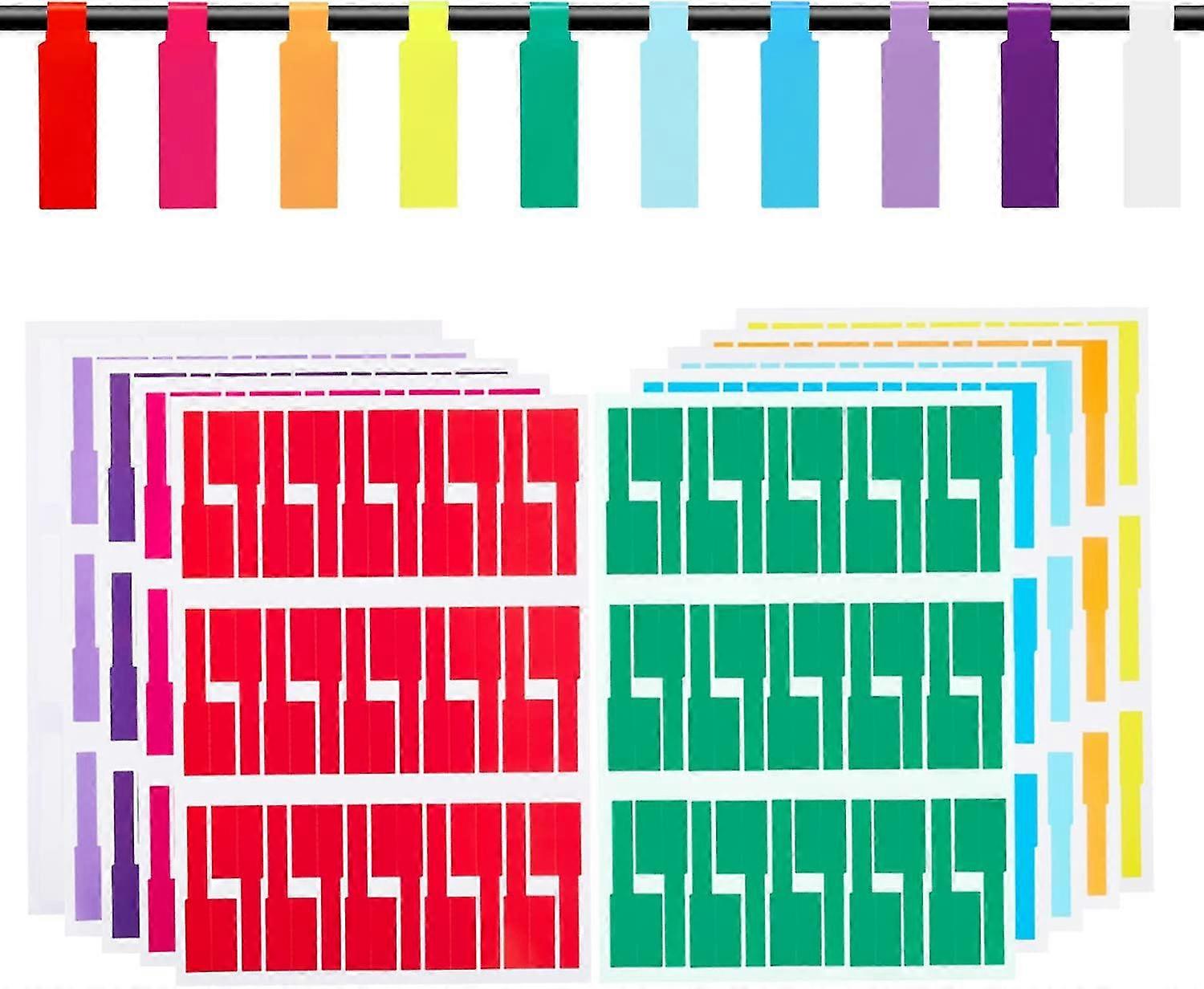 300 Cable Labels, 10 Colors Colorful Cable Labels, Cord Labels Can Write On, Self Adhesive Wire Labels Printable