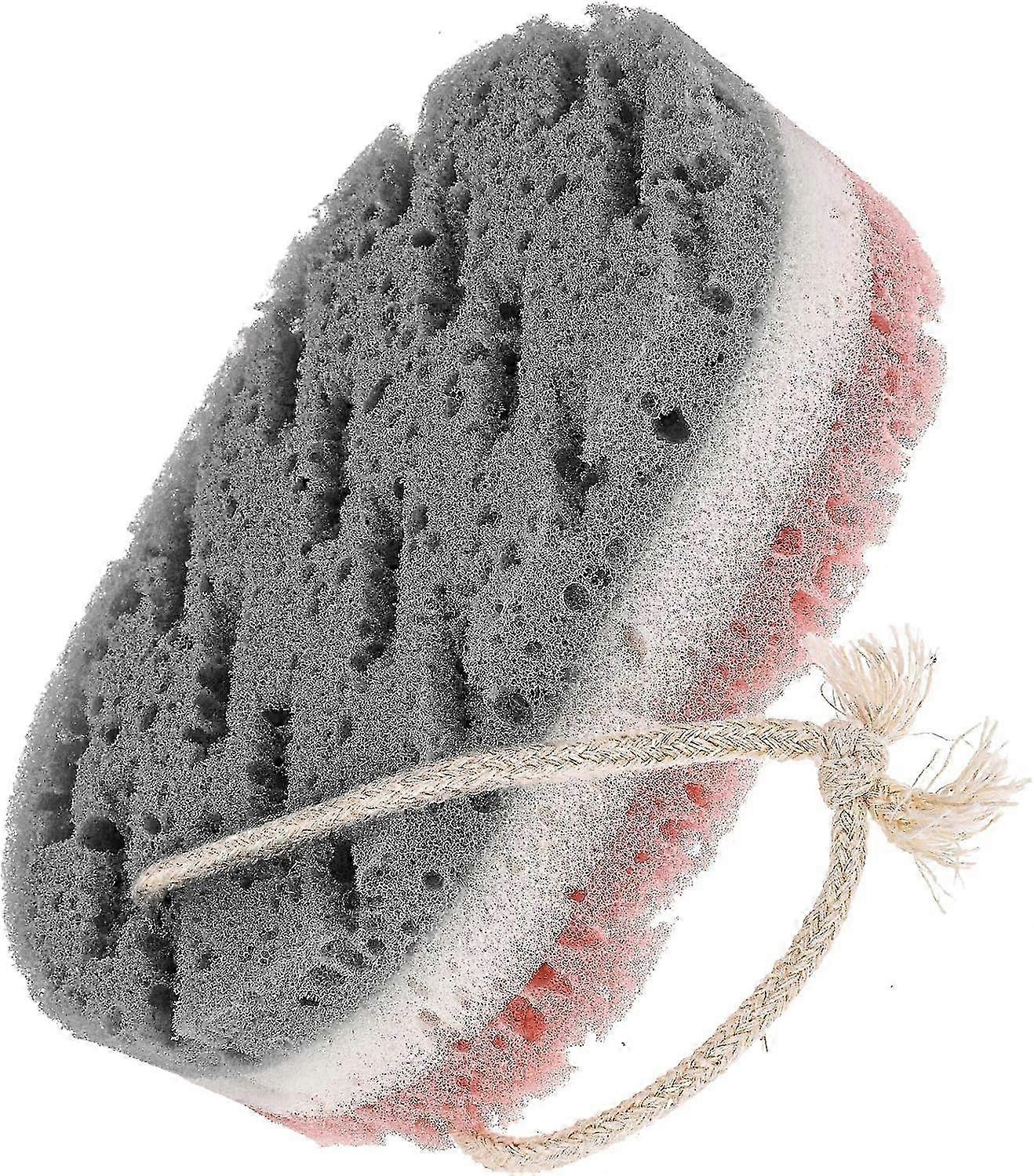 Reusable Loofah Bath Sponge, Exfoliating Body Sponge, Large Bath Accessory (Gray)