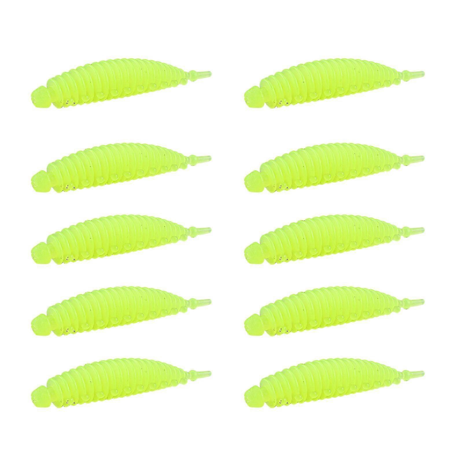 10pcs 5.5cm/1.3g Fishing Lure Built-in Glittering Sequins Simulation Design Bright Color Flexible Tail Bite Resistant Fishing Worm Soft Lures Jig Wobb