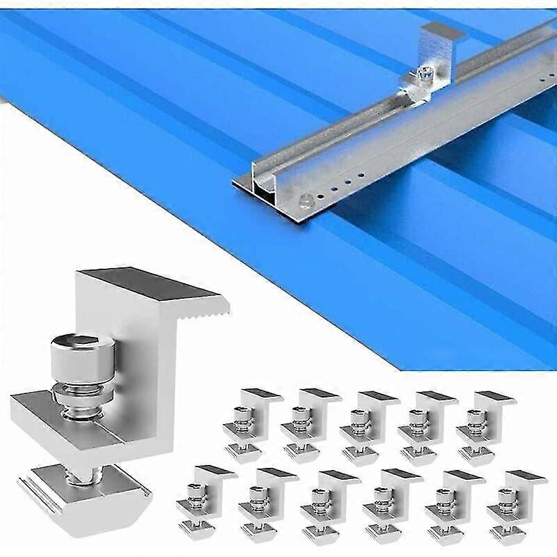 12 Pack Solar Panel Bracket, Solar End Terminal, Adjustable Width, Photovoltaic Bracket, Solar Bracket for Solar Panel (30mm)