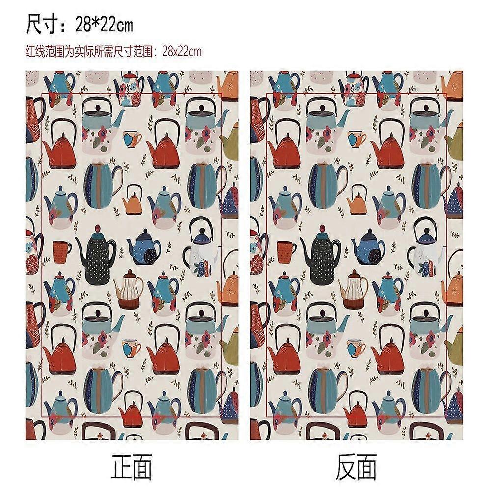 Cloth Book Cover Notebook Wraps Rectangle Teapot 280x220mm