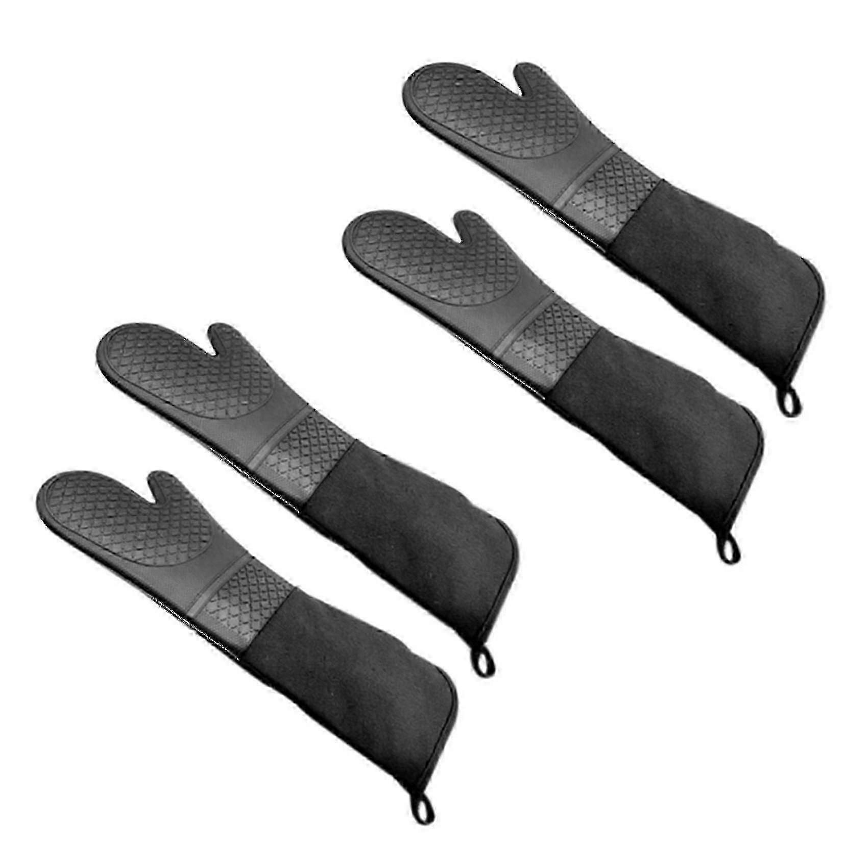 2 P Silic Oven Mitts Elbow Length Ant Gs