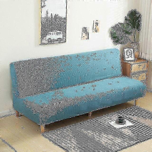 Large Armless Sofa Bed Slipcover Couch Cover Without Armrests Stretch Folding Futon Cover Dust-proof Elastic Removable Jacquard
