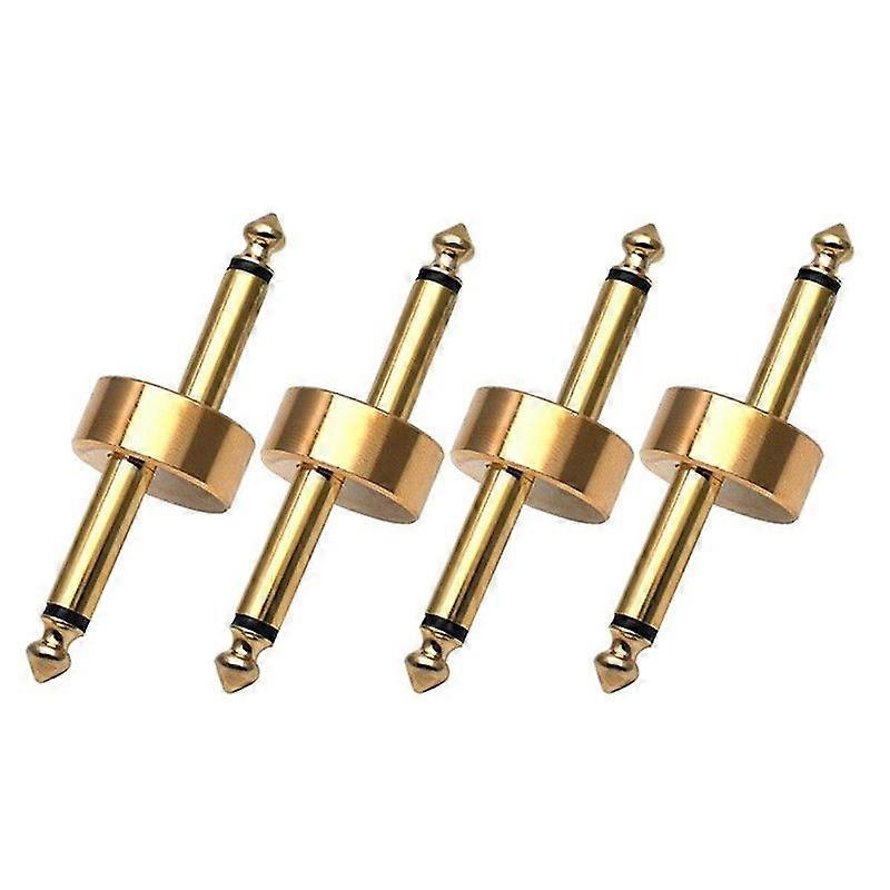 4 Pcs Guitar Effect Pedal Jack Connector Plug Metal Solder Connection Coupler Crank Jumper Patch