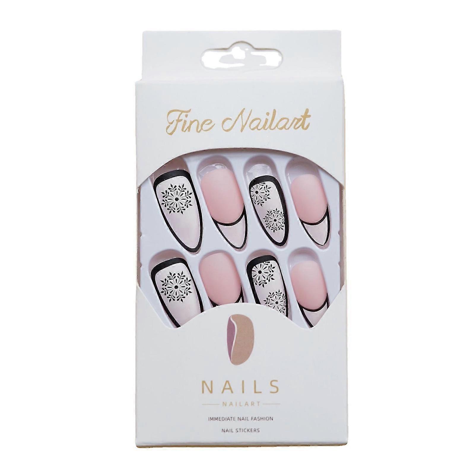 Alaston lumihiutaleella painetut mantelitekokynnet Kevyet ja helposti kiinnitettävät väärennetyt kynsiliimamallit