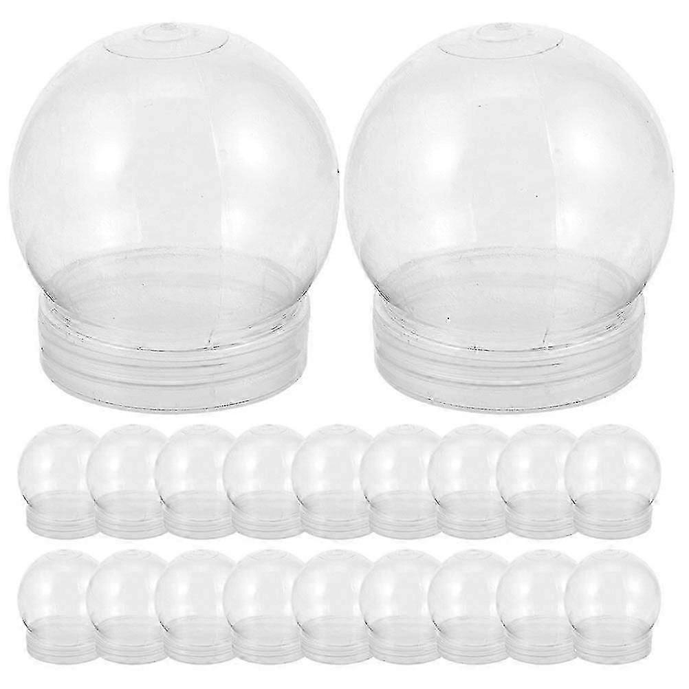 20pcs Clear Water Globes With Screw Off Caps Empty Snow Globe Making Props