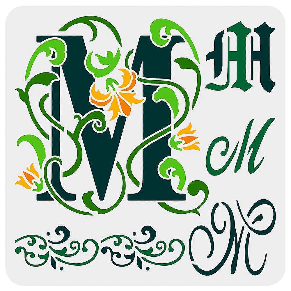 DIYスクラップブックフォトアルバムレターM30x30cmのための1pcペット中空描画絵画ステンシル