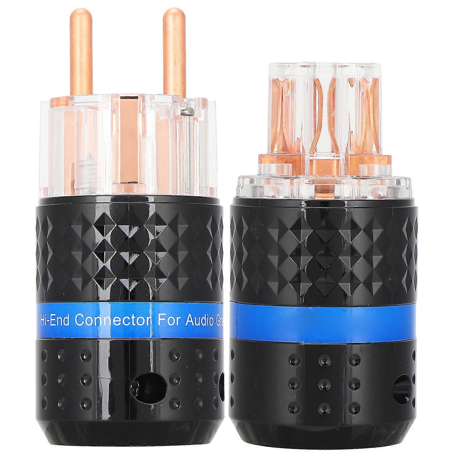 Monosaudio E103/F103 Netzstecker Transparenter Netzstecker aus reinem Kupfer Audiostecker 100-250V