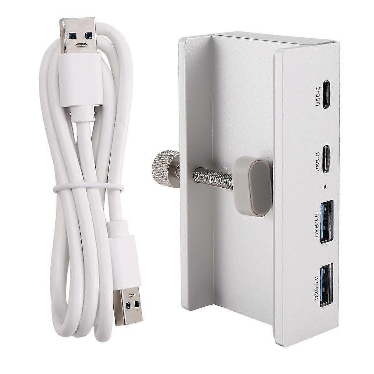 Usb 3.0 Hub Aluminium Clip-on Typec Hub Desktop Splitter Med Usb-C 5gbps Överföringshastighet För Bärbara Datorer