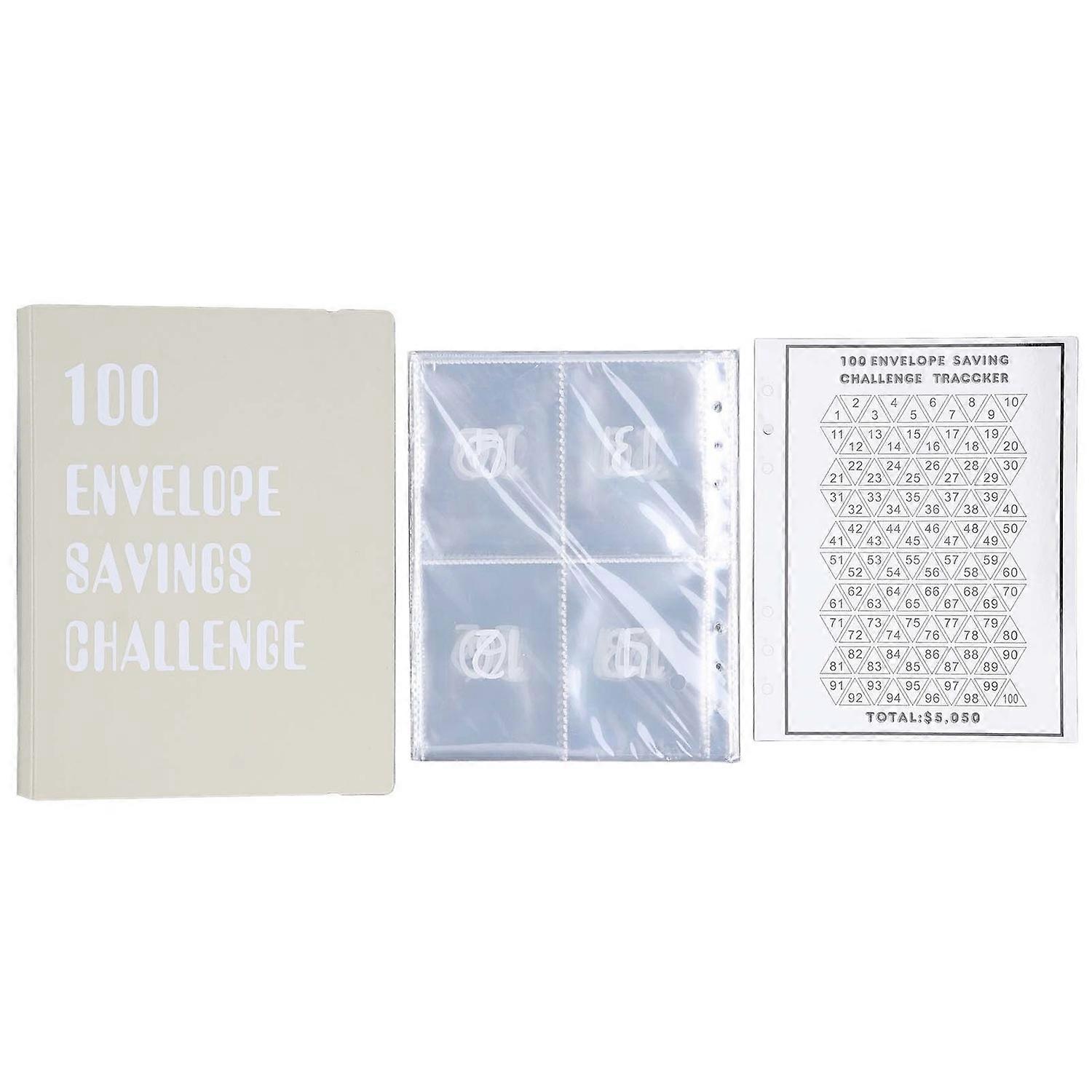 100 Envelopes Money Saving Challenge Binder Reusable A5 Budget Binder 25 Sheets Transparent Savings