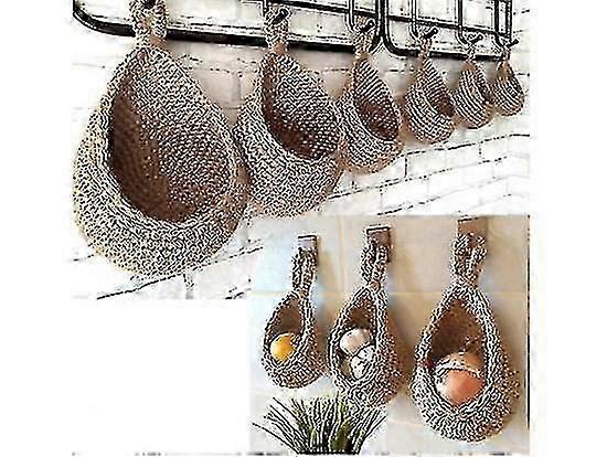3pcs Hanging Basket Wall Hanging Fruit And Vegetable Basket Storage Kitchen Organizer-e