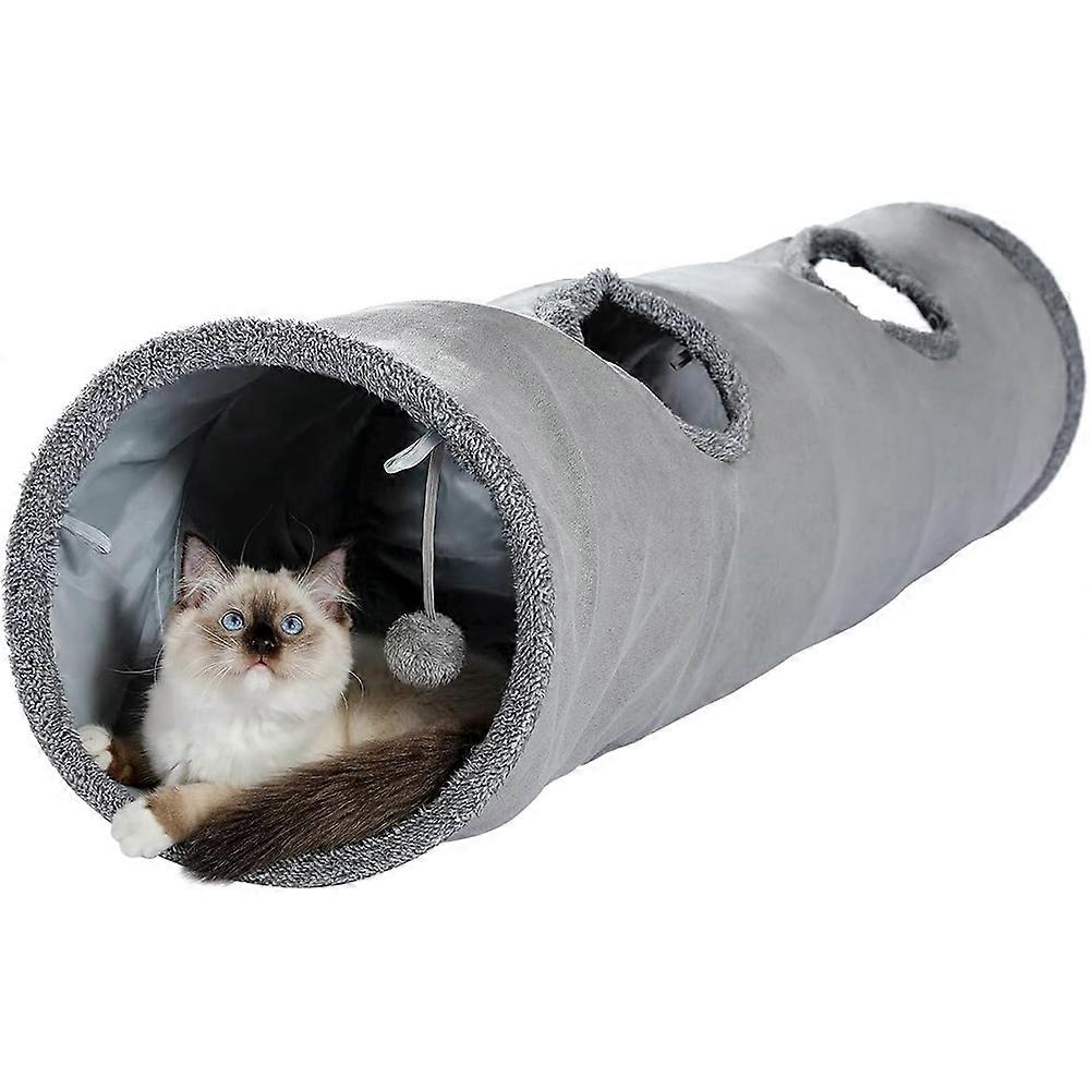 Foldable Cat Tunnel Toy with Ball, Rustling Tunnel