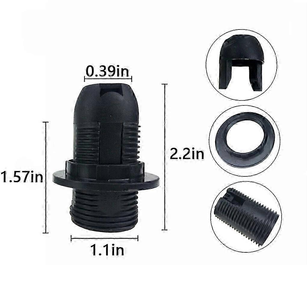 10 Pieces E14 Lamp Holder Threaded Ring Buckle Light Adapter PET Bulb Base Safety Socket Connection Replacement Lighting