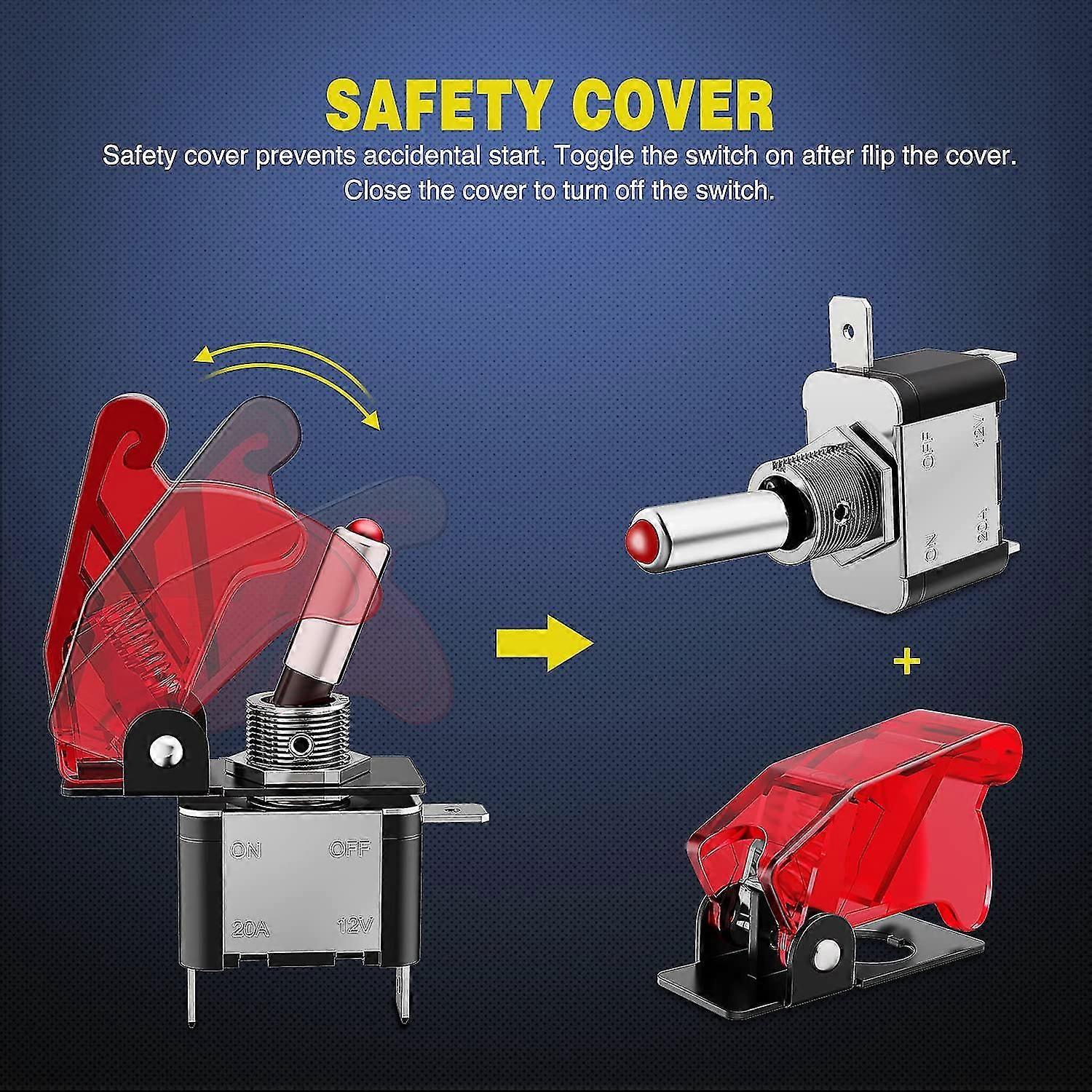 5st12v Led Heavy Duty Rocker Switch 20a Spst On Off Switch 3 Pins ...