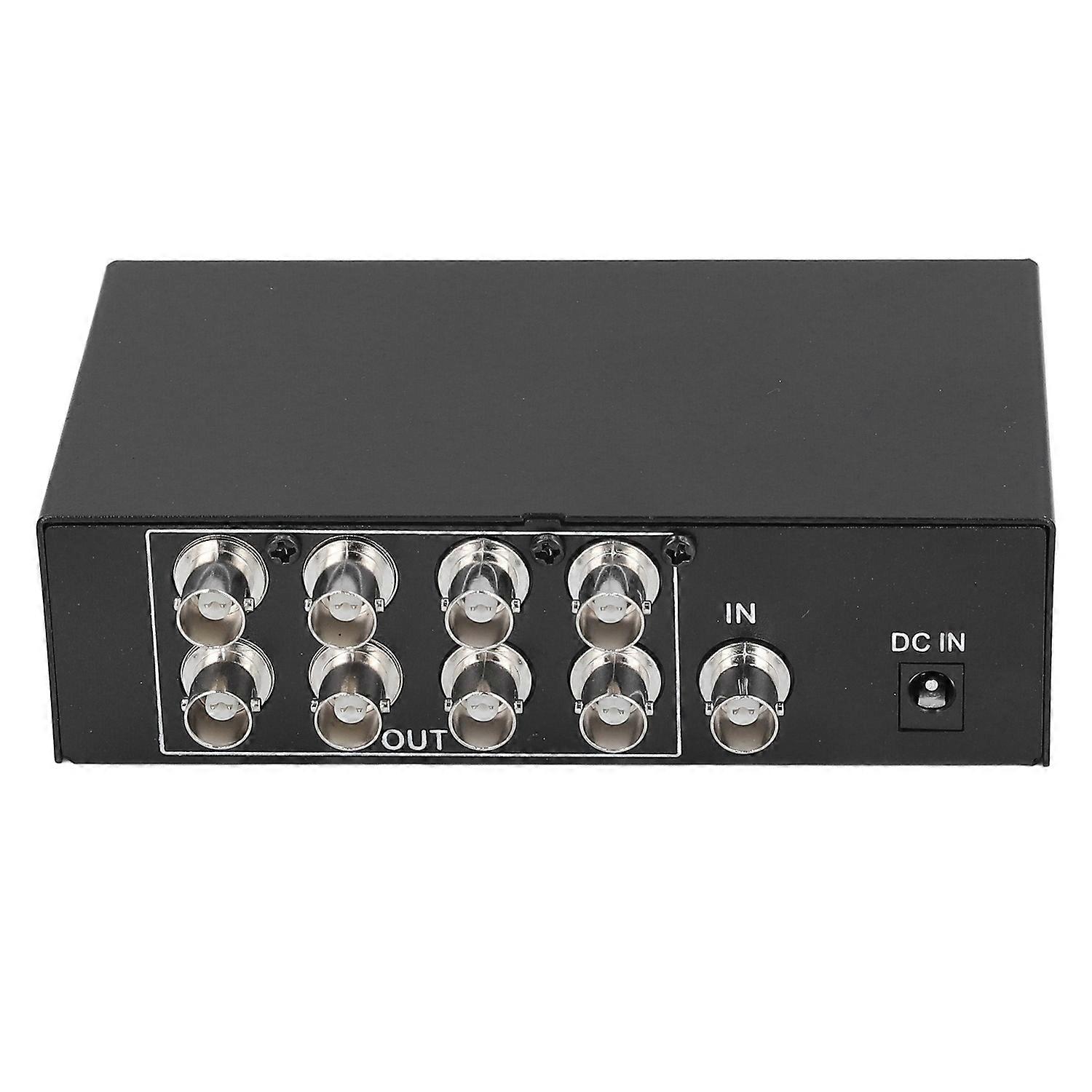 8 Port 1 in 8 Out BNC Video Splitter Box 1080P Coaxial Video Signal Distributor Plug and Play for Vi