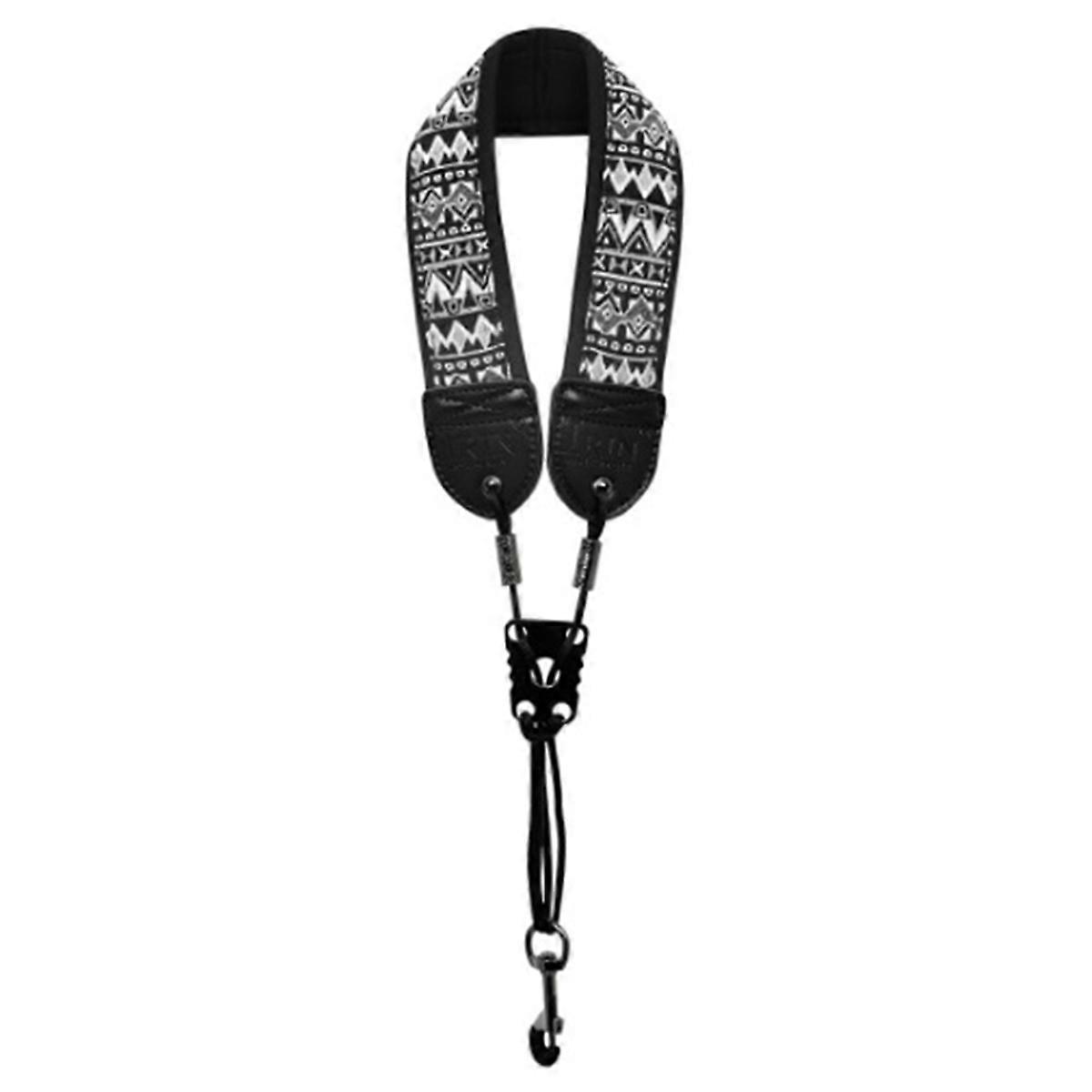 Adjustable EVA Cotton Saxophone Neck Strap for High Alto Saxophone Universal Black and White