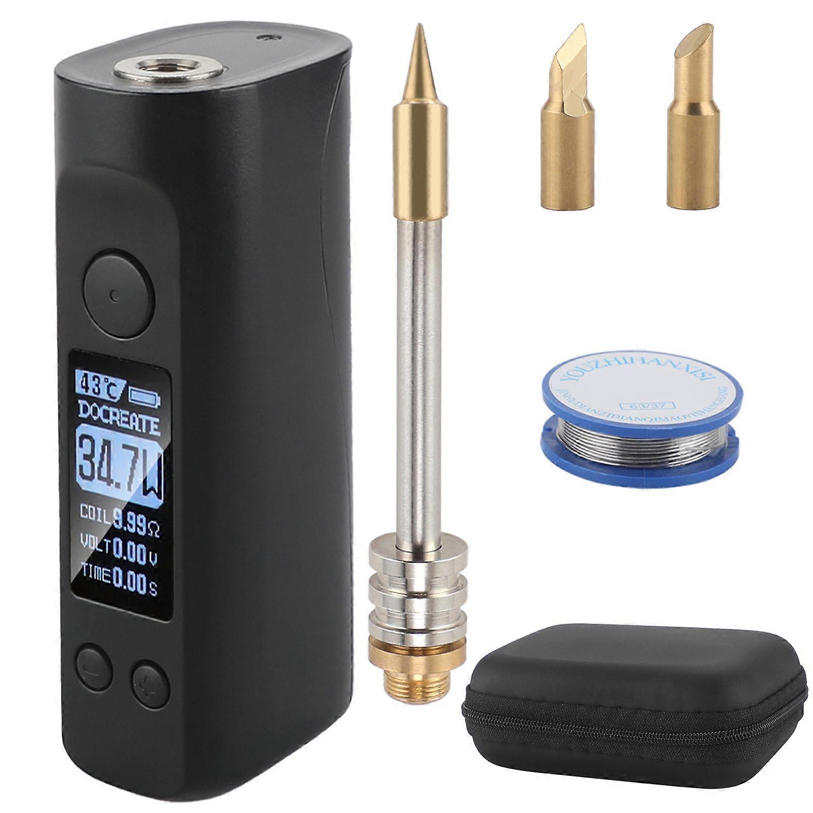 Electric Soldering Iron Portable Soldering Iron 75W Digital OLED Screen 8S Melting/Constant Temperature Heating with 3 Changeable Heads MK307