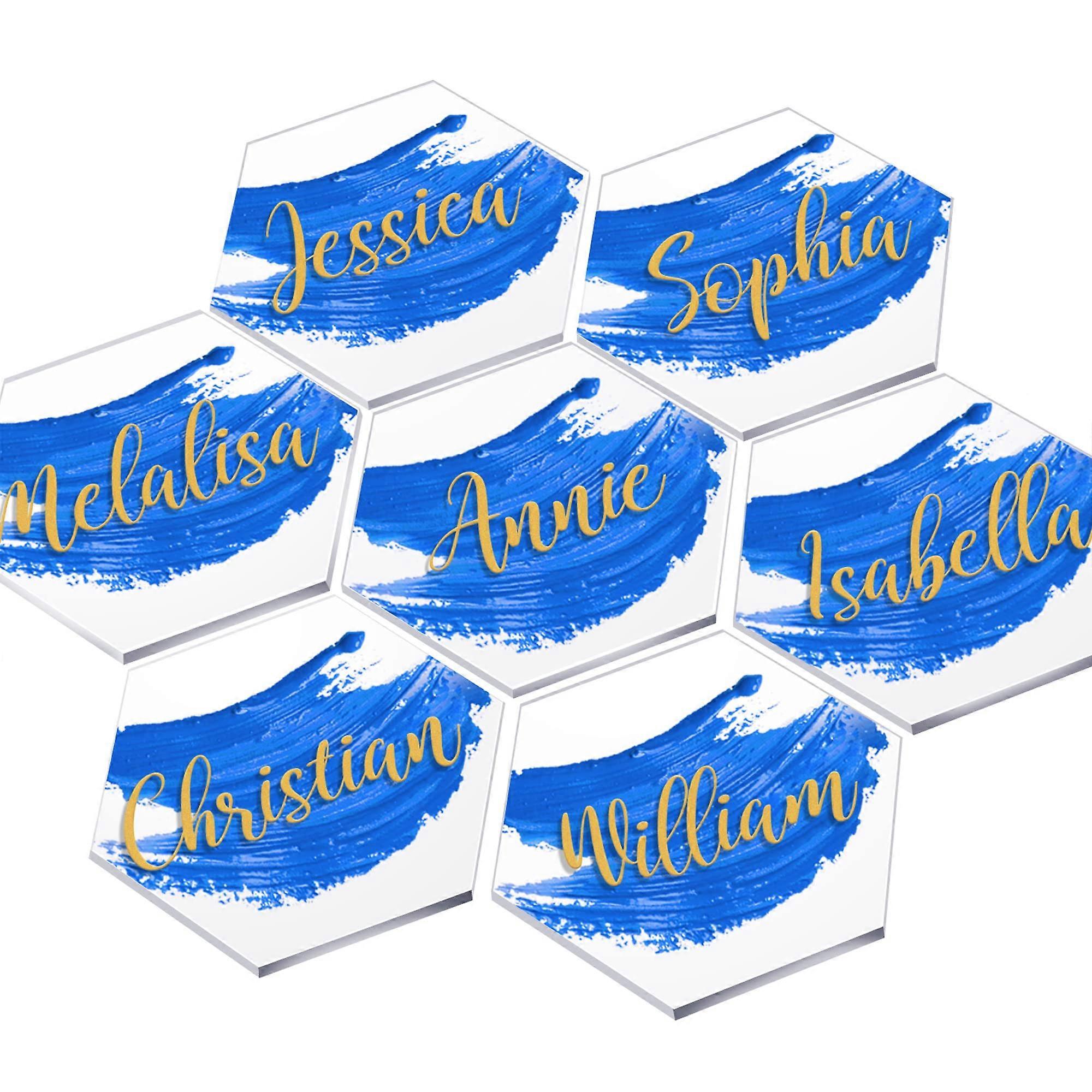 20 Pcs Clear Hexagon Acrylic Place Cards for Wedding Table Settings, Blank Name Cards, Elegant Table Decor