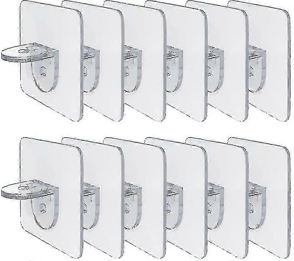 Pack Of 12 Shelf Brackets Shelf Bracket Self-adhesive Brackets For Shelf Wardrobe Glass Bracket Shelf Storage Rack