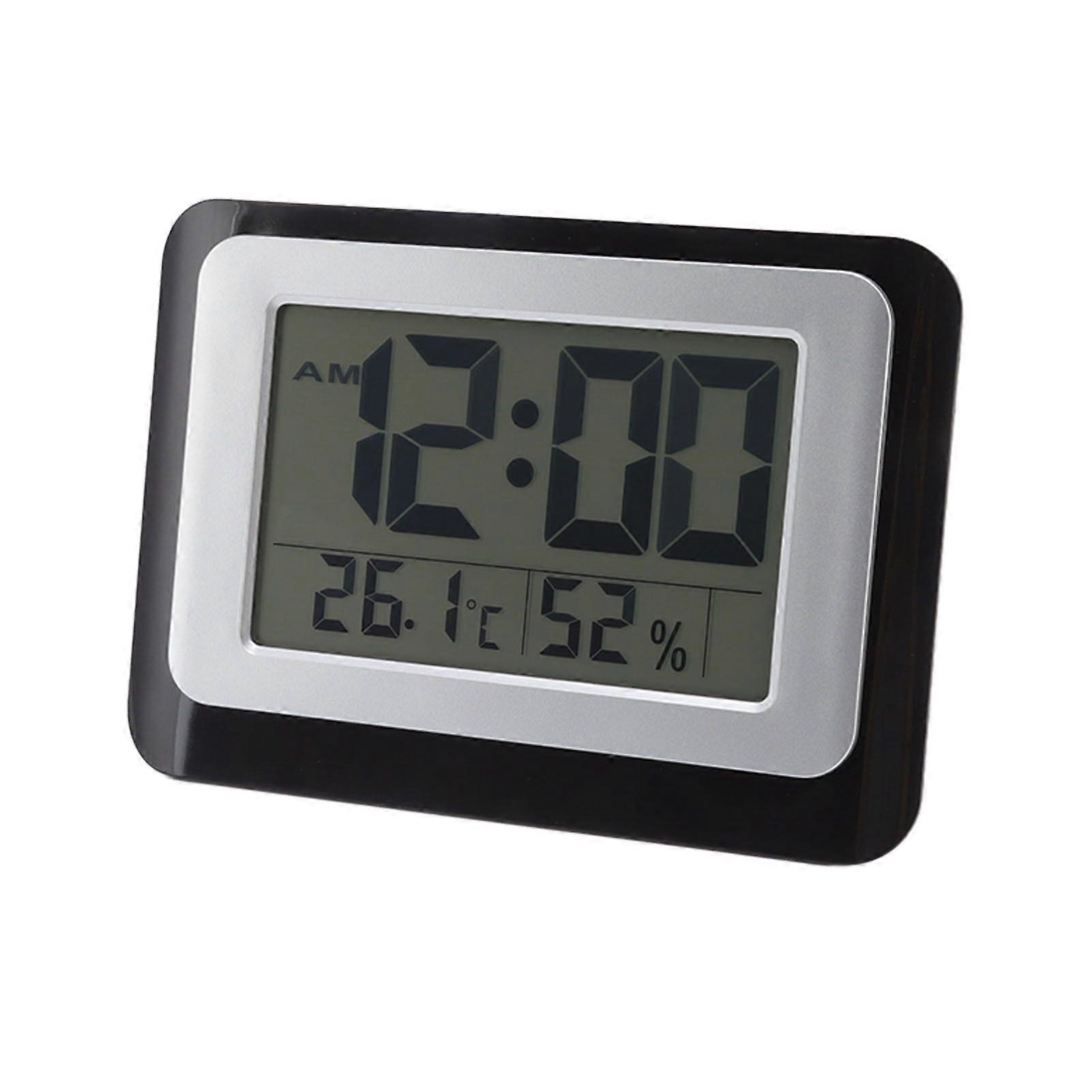 SQCLV Digital Clock Large Display Blue Backlight Temperature Humidity Function Wall Mounted Alarm Clock for Offices