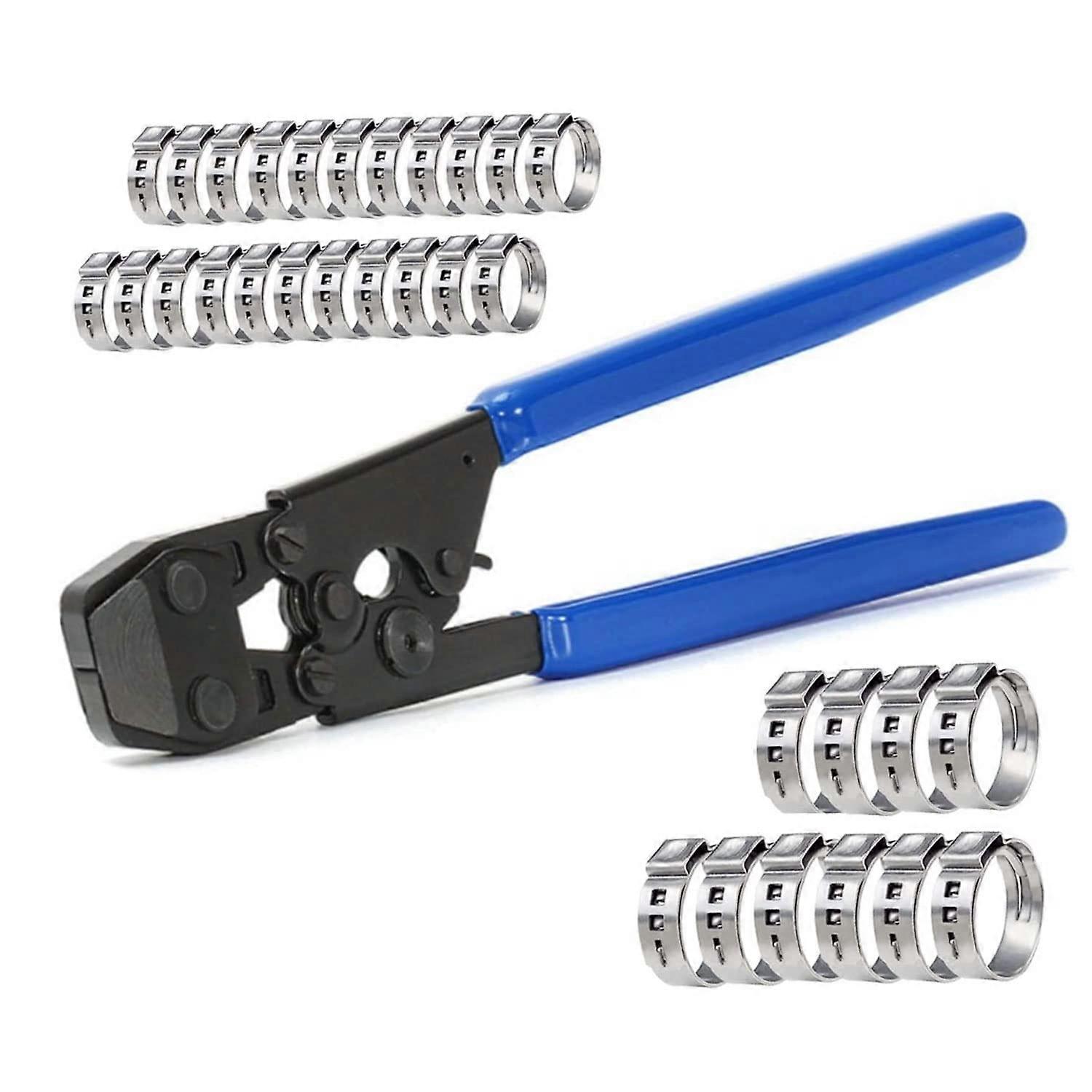 Plier Pex Crimping Cinch Clamp Tool for Fastening Stainless Clamp Calibration Gauge 3/8-inch to 1-Inch