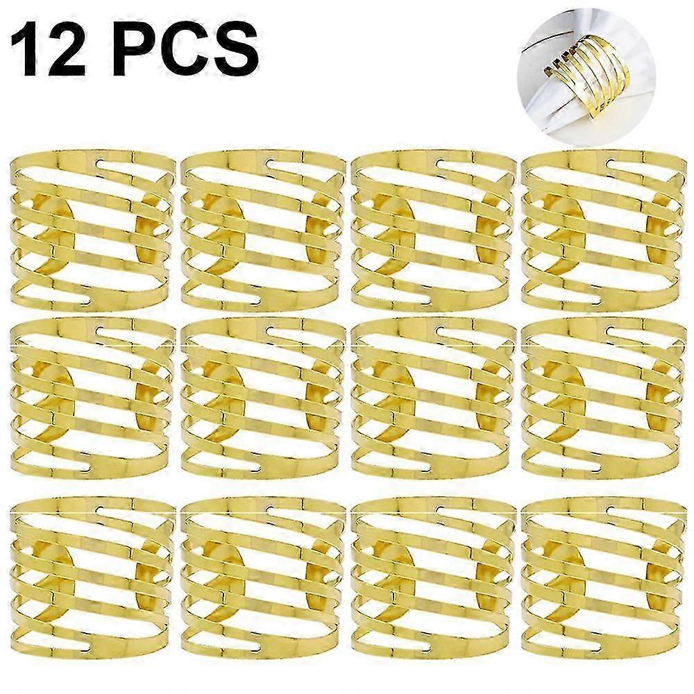 Napkin Rings Set of 12,Elegant Napkin Rings Buckles with Unique Pattern Swivel Hollow Out for Place Settings, Wedding Receptions, Birthday Christmas P