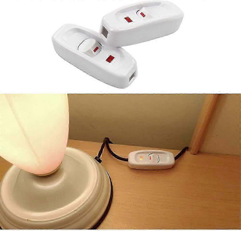 2 Pack AC 250V 10A Inline On/Off Rocker Switch Desk Lamp Cable Switch ...