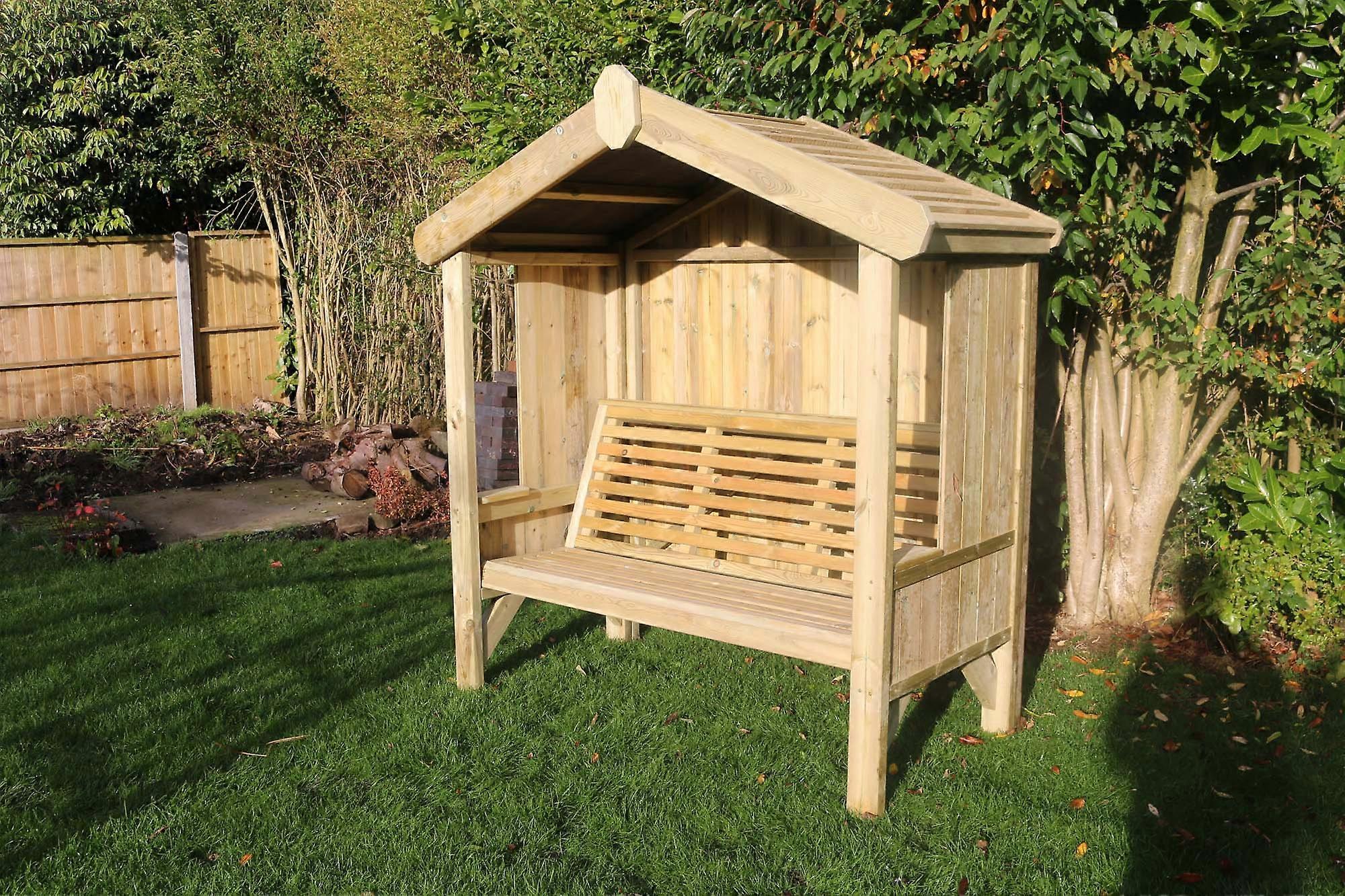 Hand Made Chunky Rustic Hampton 3 Seater Wooden Arbour