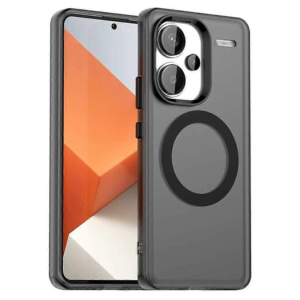 For Xiaomi Redmi Note 13 Pro+ 5G Case Compatible with MagSafe PC+TPU+PET Anti-Drop Phone Cover-Black