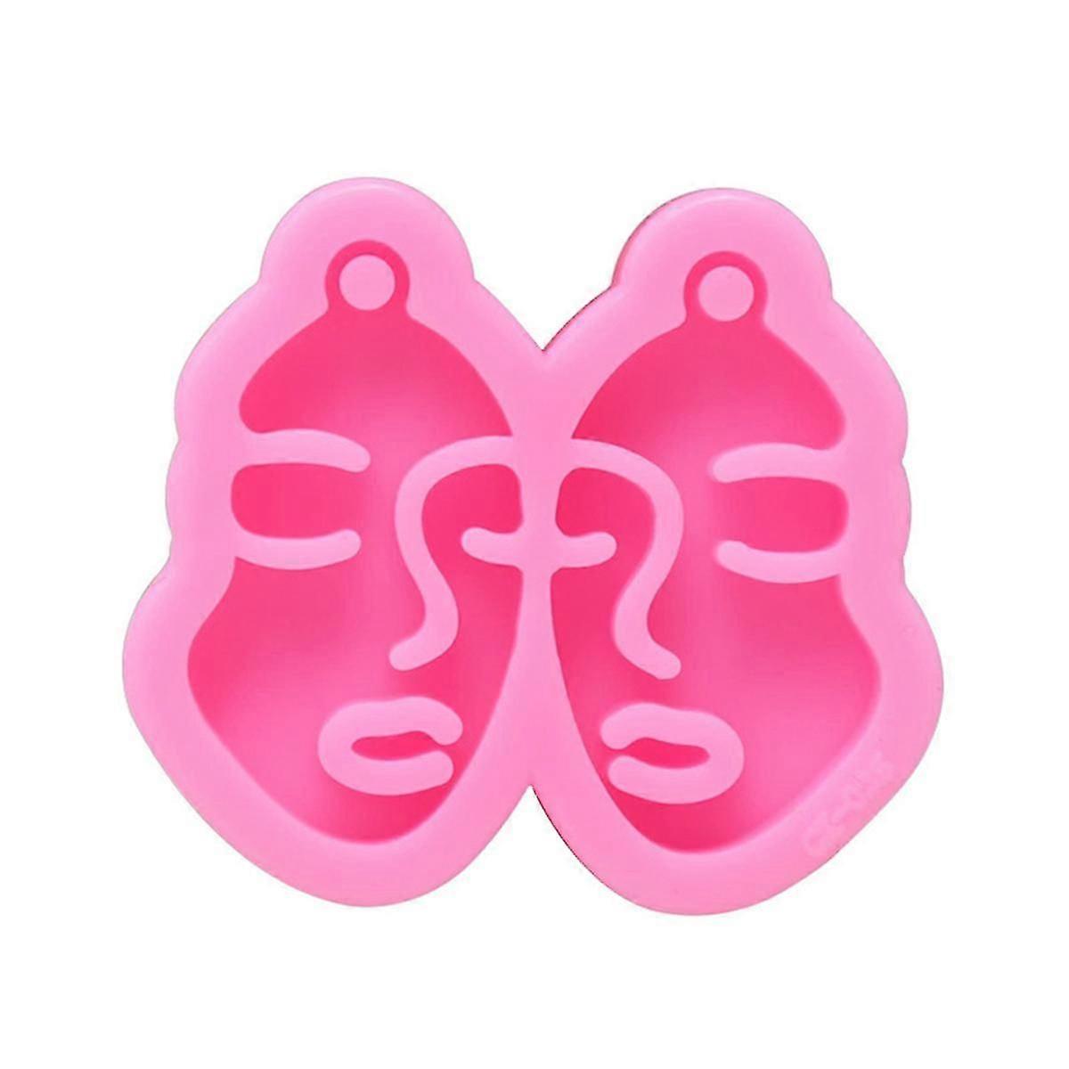 Glossy Girl Face Earring Mold Resin Silicone Mold Mould Decoration Keychain