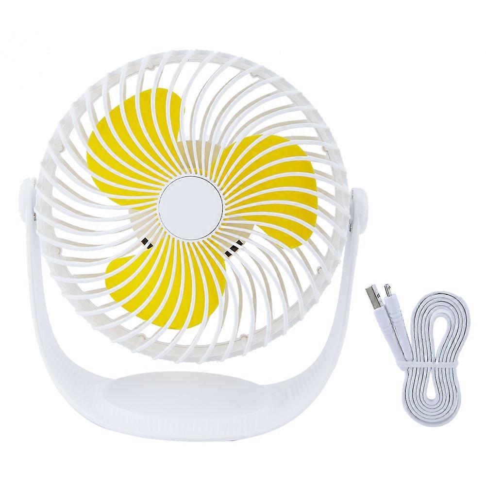 7inch Desktop Fan Rotatable Mini USB Adjustable Wind Table Fans(White)