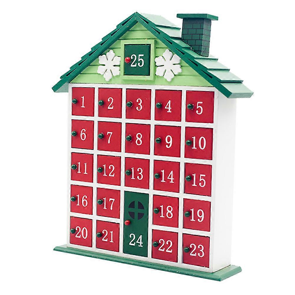 25 Compartments House Shape Christmas Countdown Calendar Box Advent Calendar For Christmas Home Decoration
