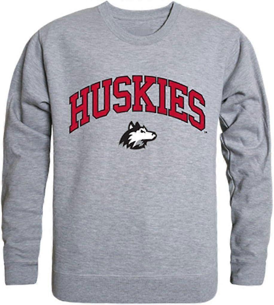 NIU Northern Illinois University Campus Crewneck Pullover Sweatshirt Heather Grey