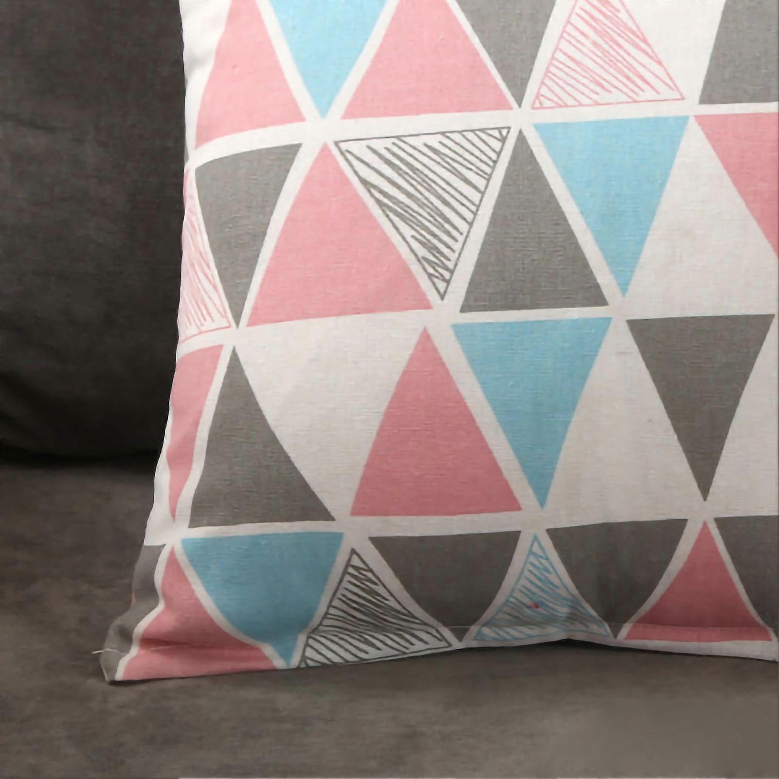 Cotton Blend Fabric, Easy Care Machine Washable Decorative Pillowcase With Hidden Zipper Design, Geometric Pattern Square Size Pillow Cover for