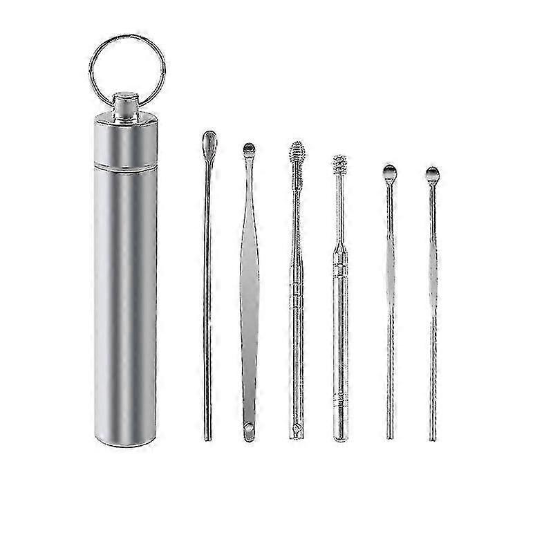 6pcs Stainless Steel Ear Wax Removal Tool Kit Cleaner Remover Earpick Set